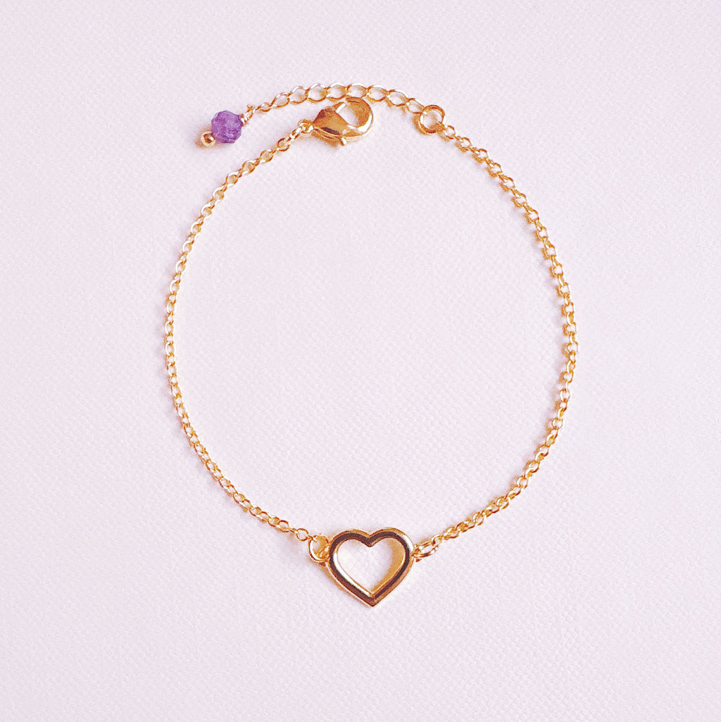 Pulseira Coração Folheada