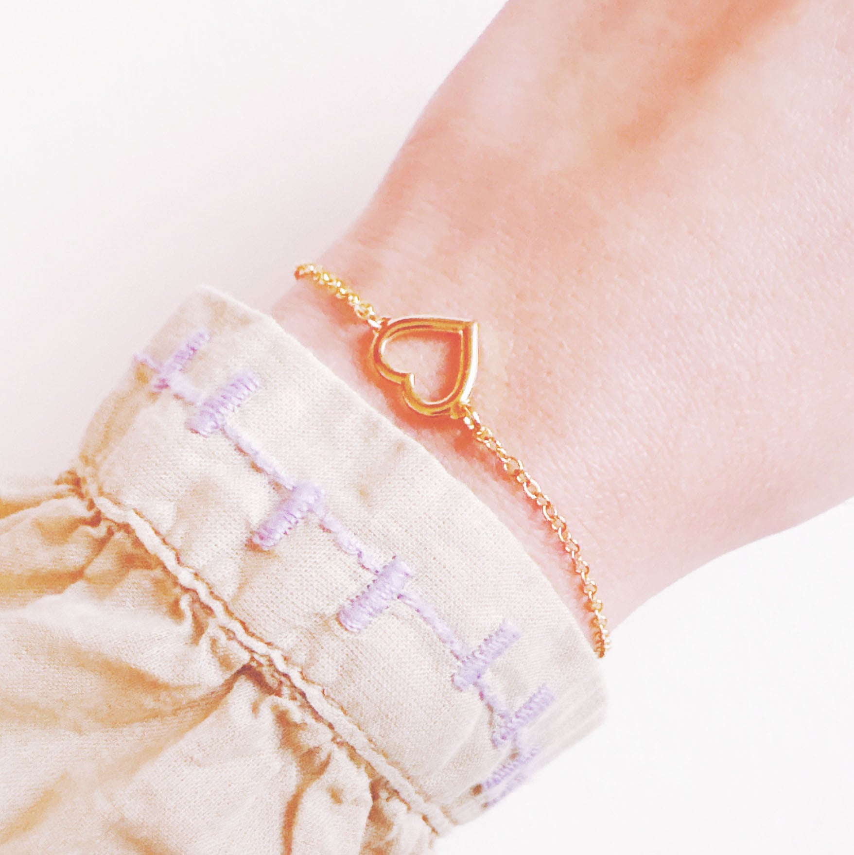 Pulseira Coração Folheada