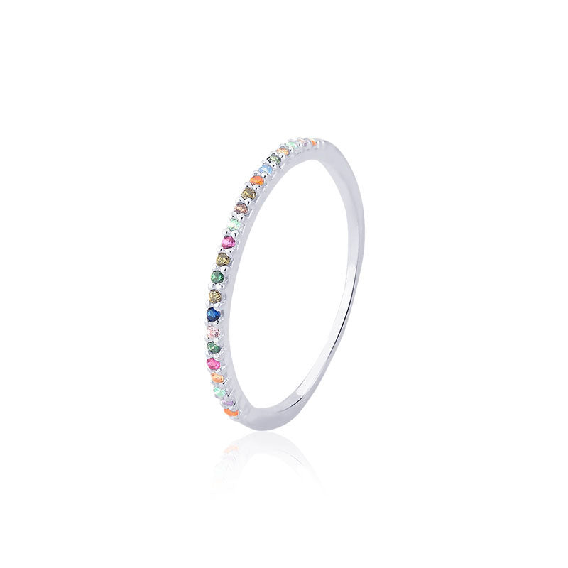 Anel Colorido em Prata 925 com Ródio