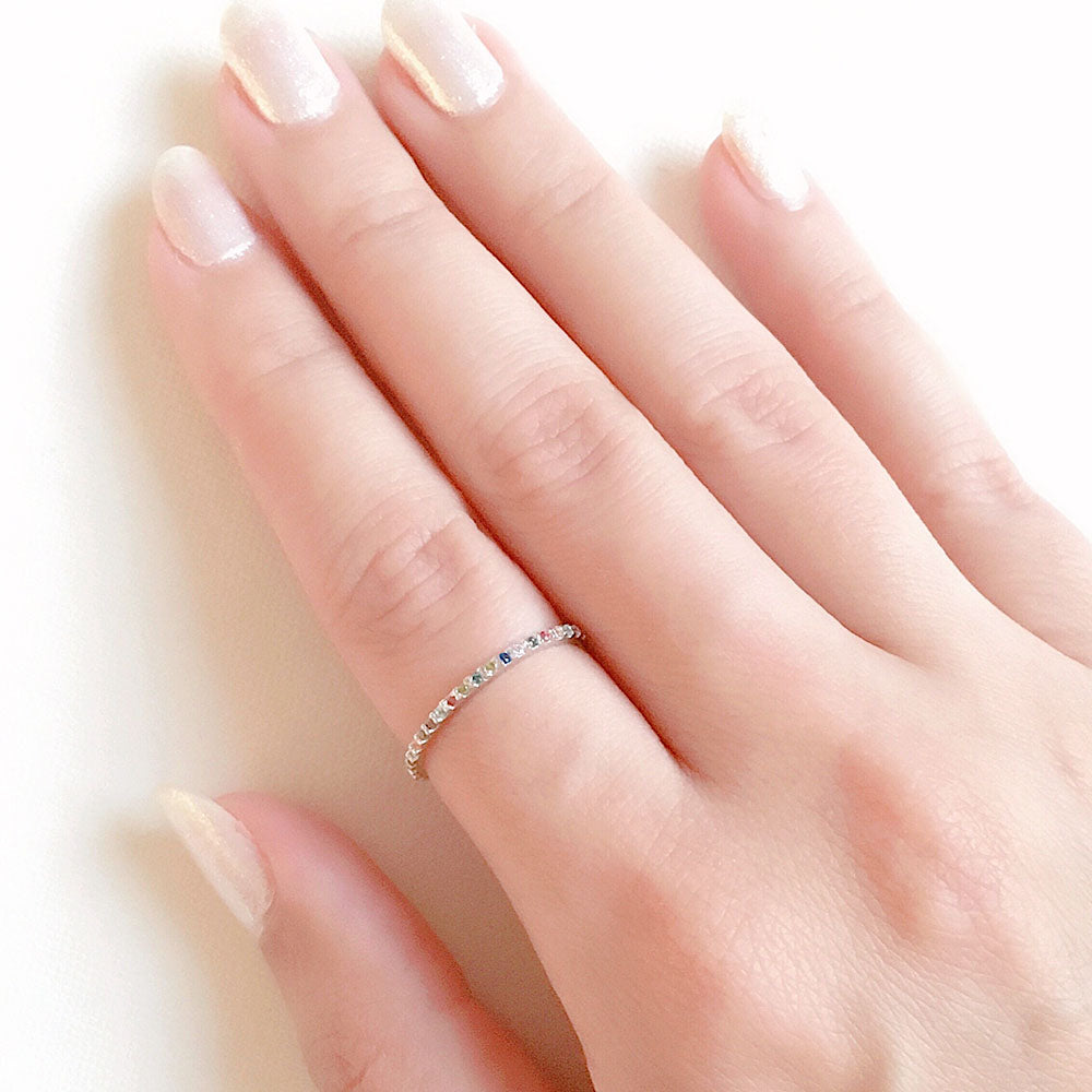 Anel Colorido em Prata 925 com Ródio