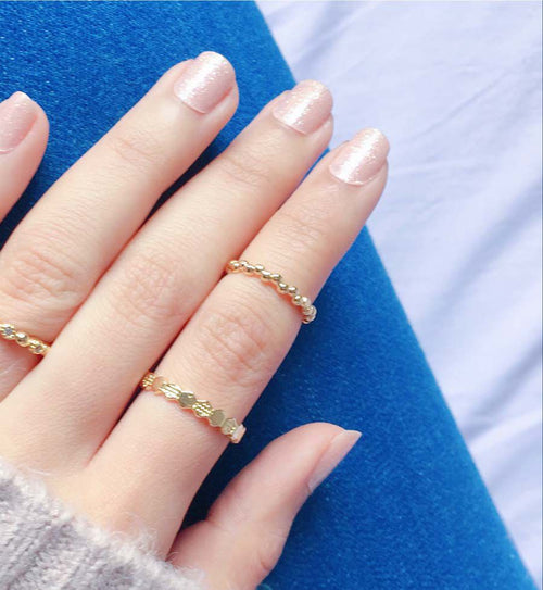 Anel de Falange Bolinhas Folheado a Ouro