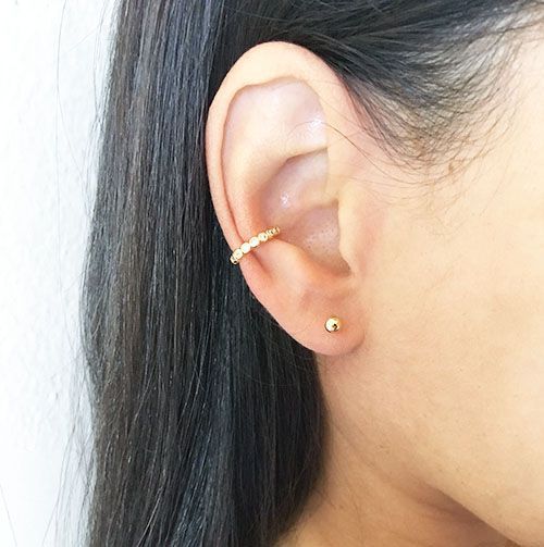 Brinco de Bolinha Dourado Folheado