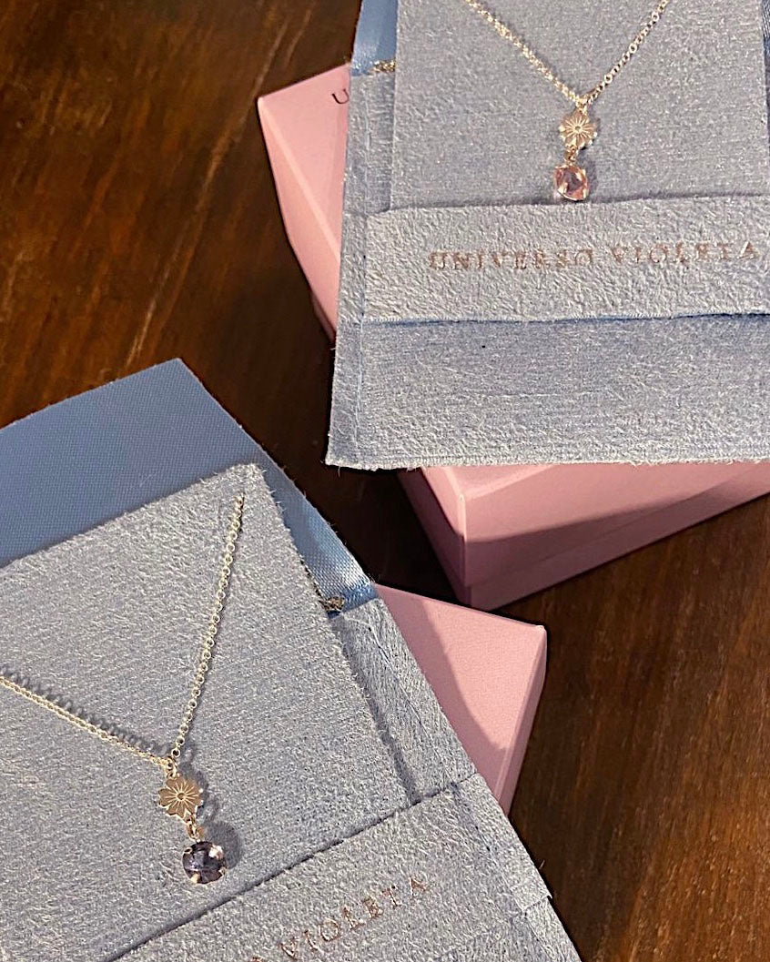 Colar Flor Malva em Prata 925