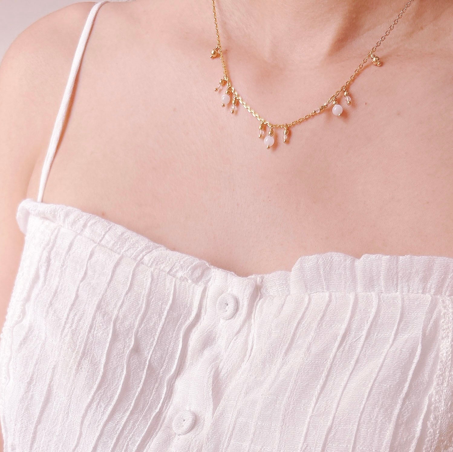 Choker Pedra da Lua Folheado