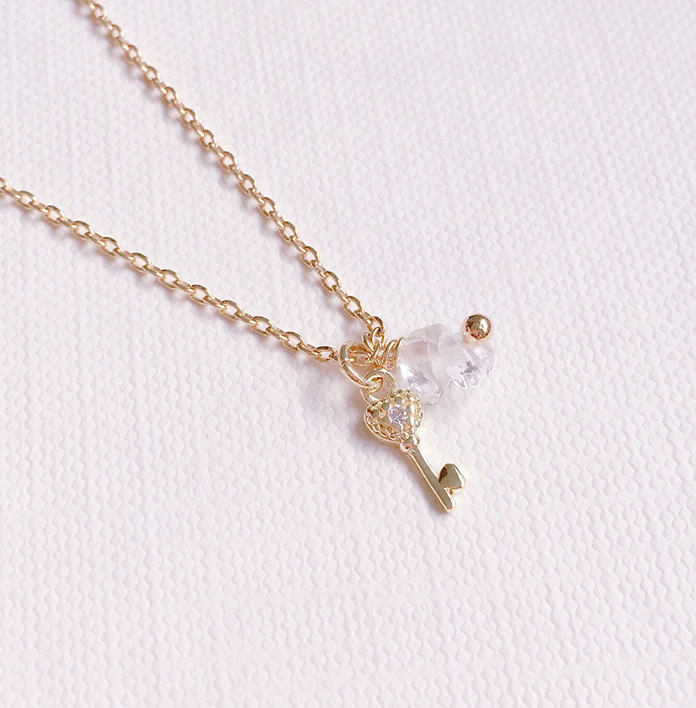 Pulseira Chave e Cristal Folheada