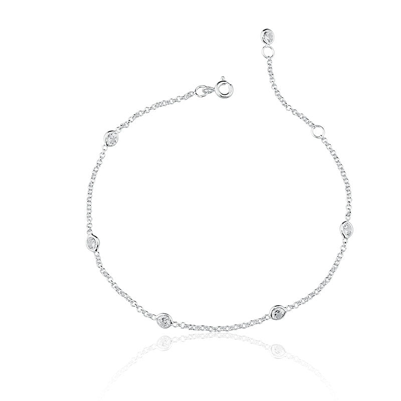 Pulseira Cristais em Prata 925 com Ródio