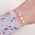 Pulseira Flor Malva em Prata 925